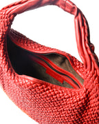 BOTTEGA VENETA/ Leather Hobo Shoulder Bag Red