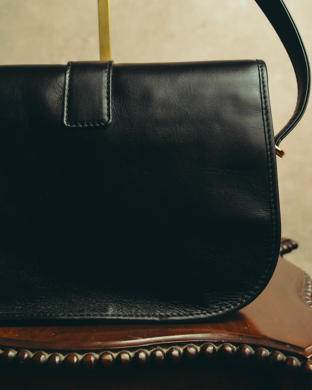 “CELINE” 90’s-00’s Ring lock leather shoulder bag