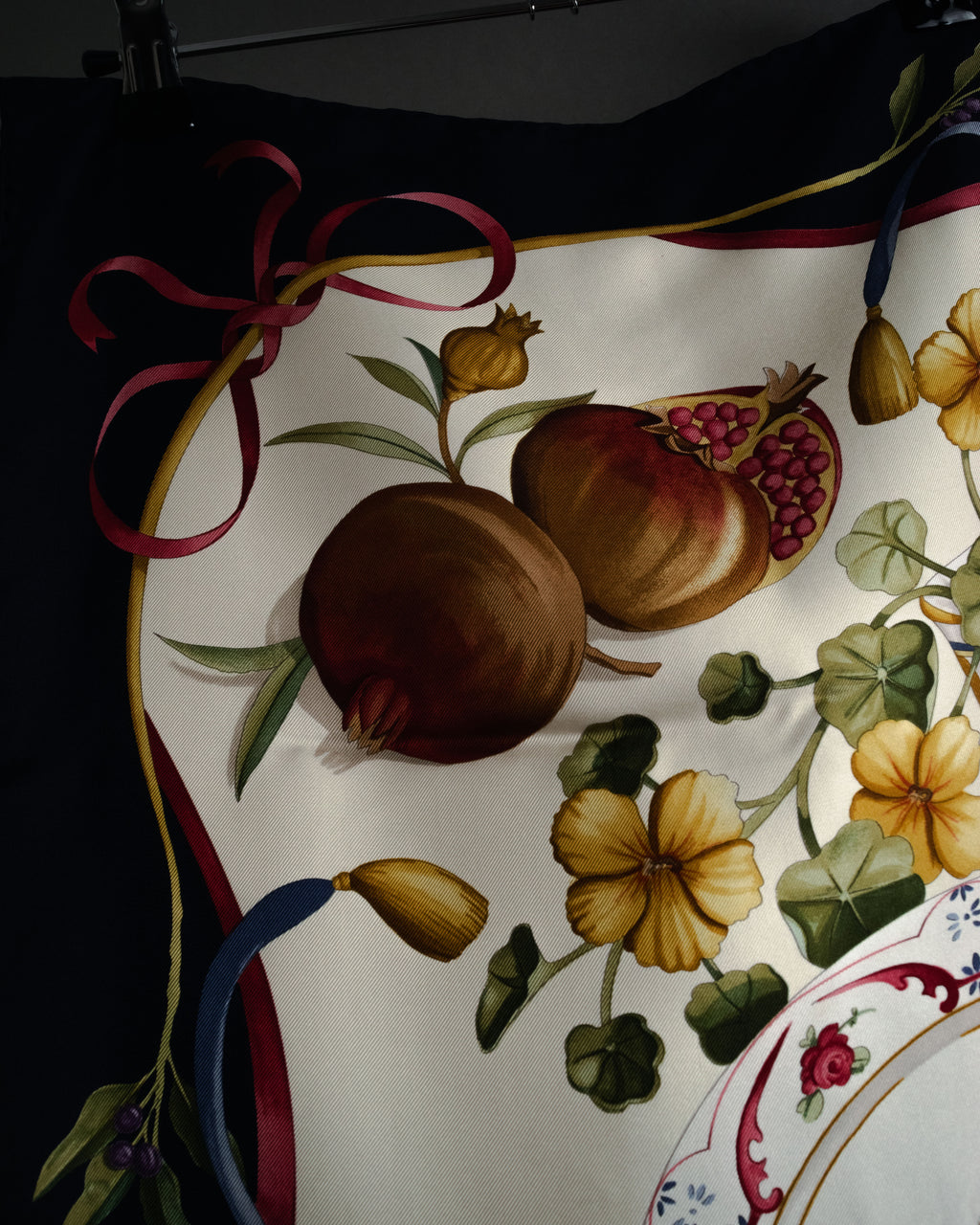 “Salvatore Ferragamo” 90’s Harvest still life silk scarf