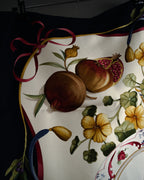“Salvatore Ferragamo” 90’s Harvest still life silk scarf