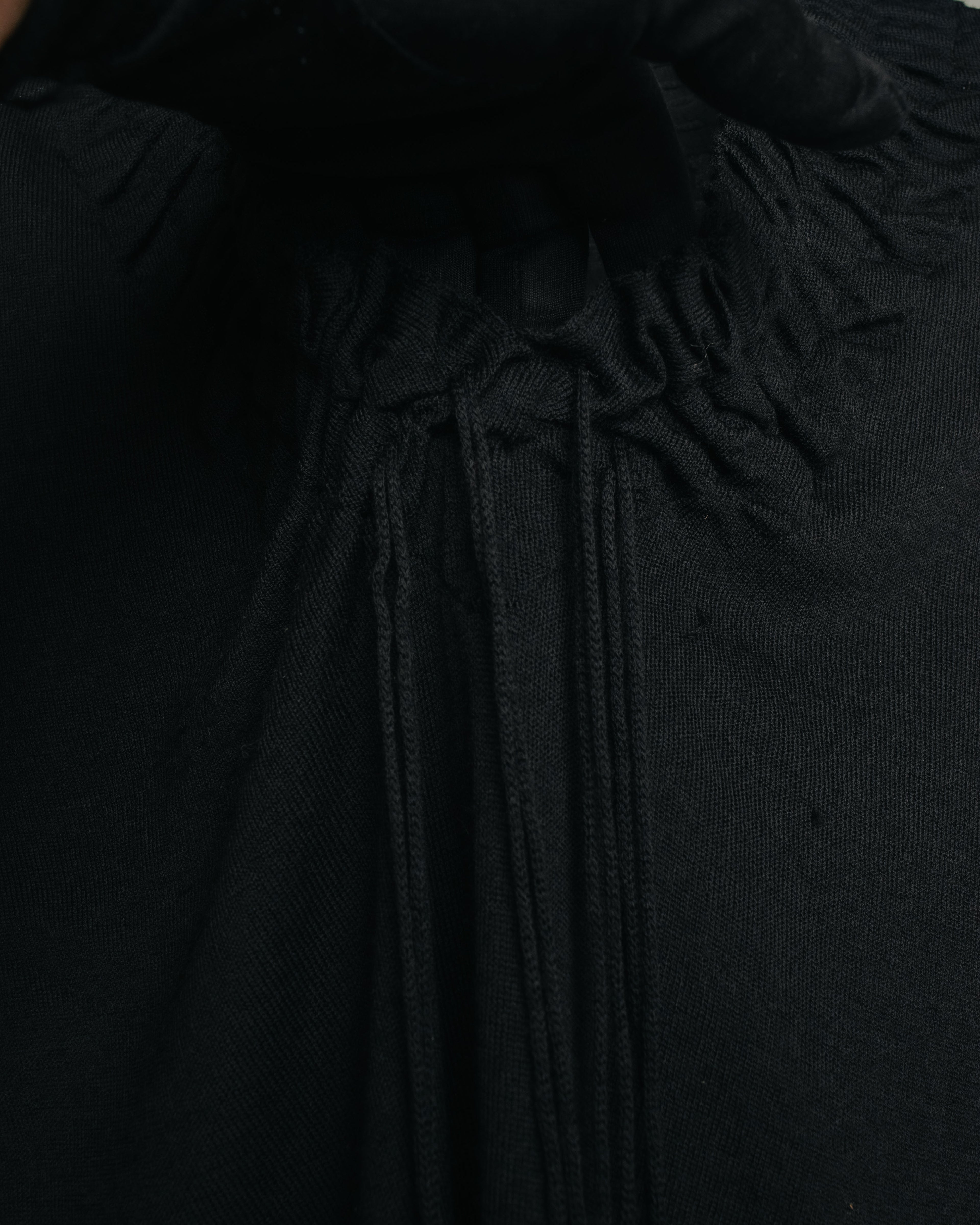 “GUCCI” 2001-2004 Tom Ford era gathered wool fringe knit top