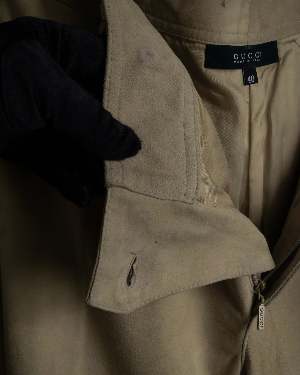 "GUCCI" Sand beige suede set up