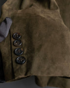 "Christian Dior" Nubuck leather oversized tailored jacket