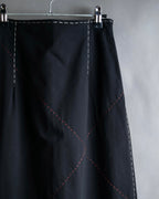 "YOHJI YAMAMOTO" Stitched hemline design flared skirt