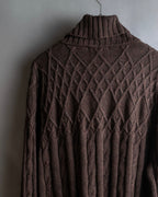 "Vintage cable knit turtleneck sweater"