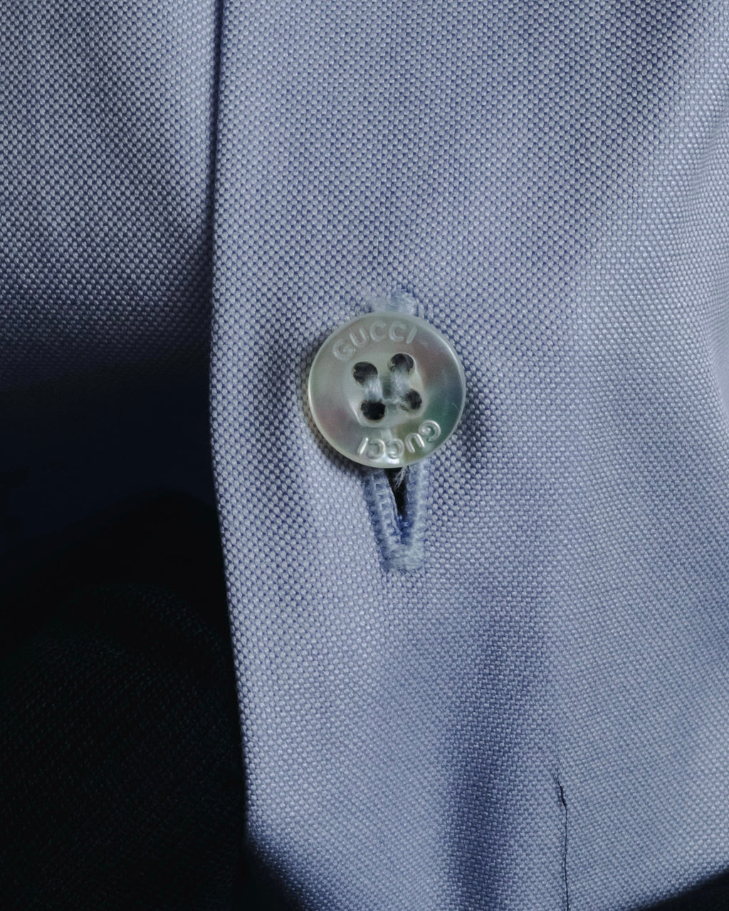 "GUCCI" Michele design tonal contrast-collar classic dress shirt