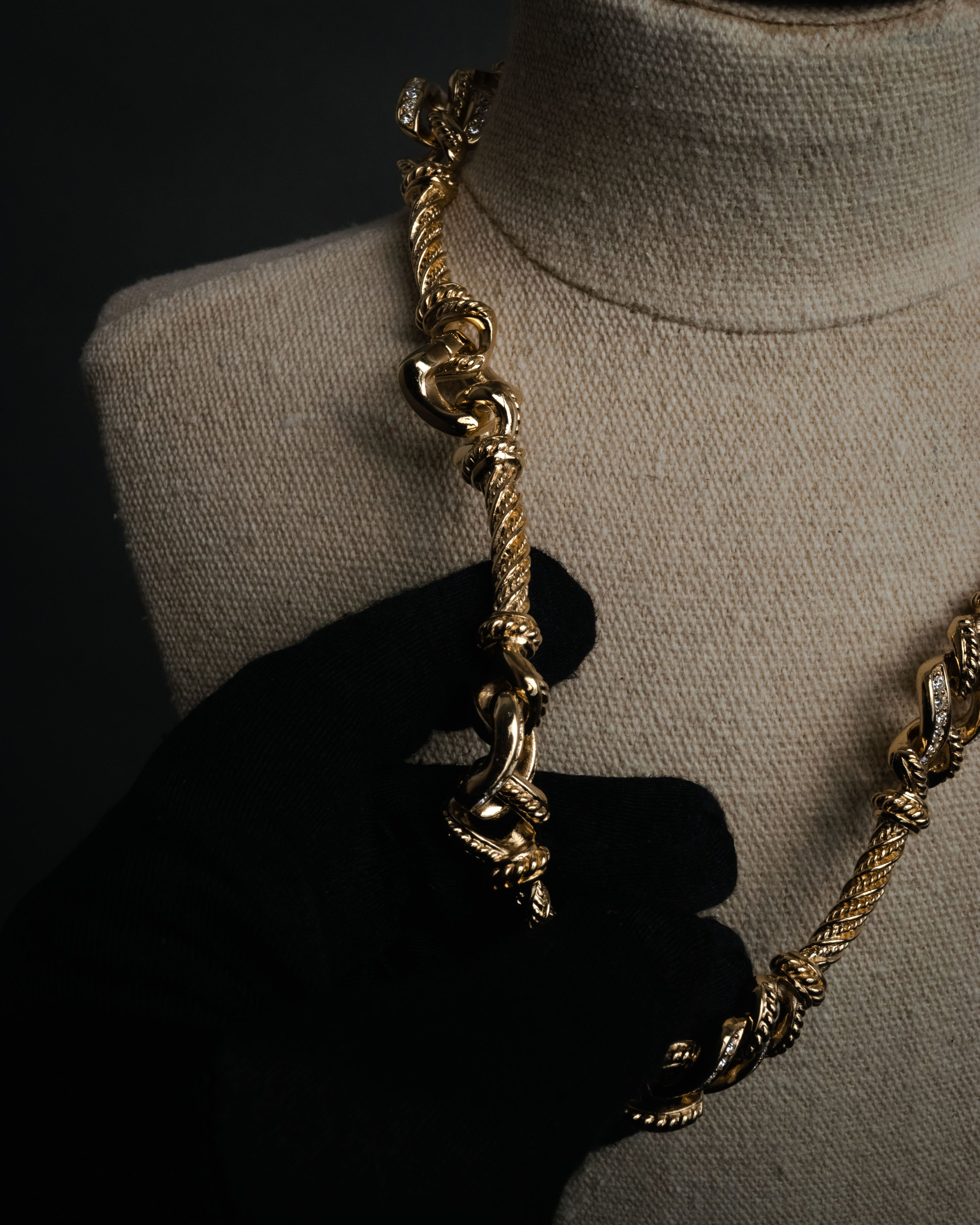 “Christian Dior” 90’s Crystal knot rope necklace