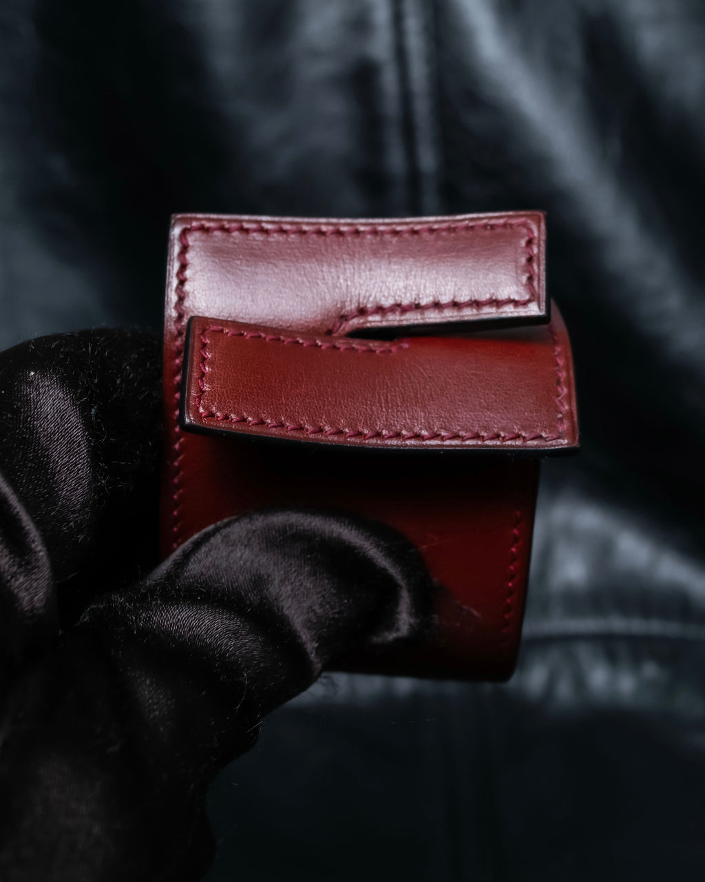 "Hermes" Leather interlocking bangle