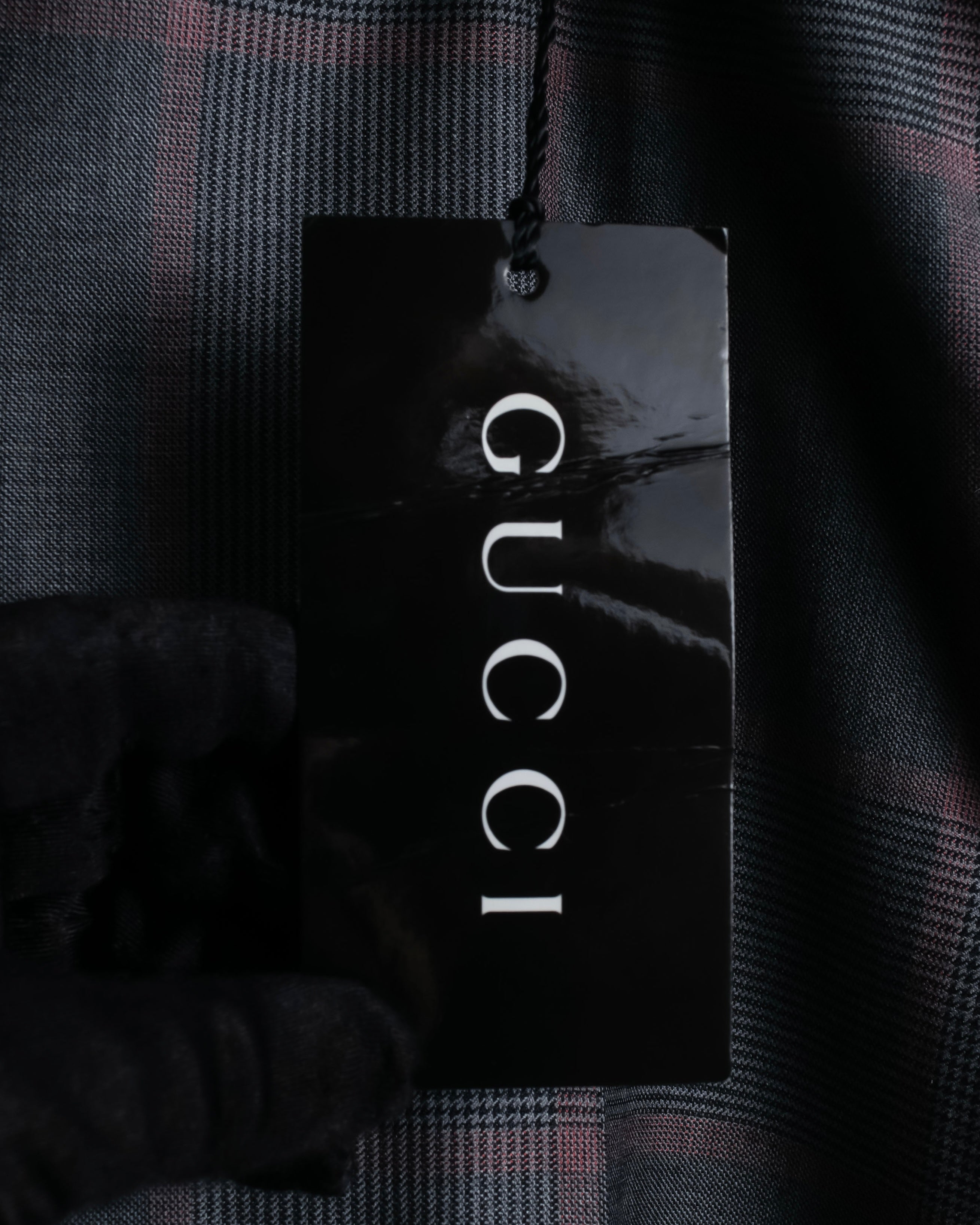 "GUCCI" Glen plaid wool wide tapered slacks