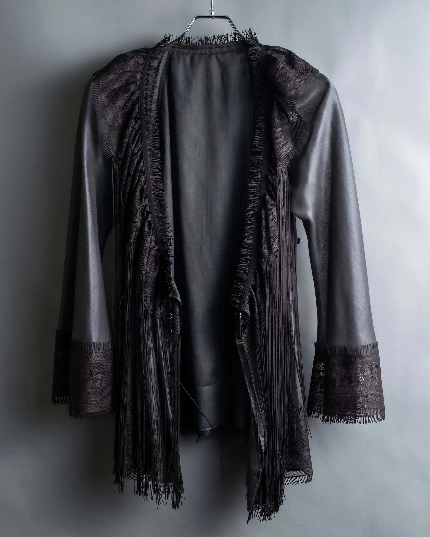 "ISSEY MIYAKE" Fringe design embroidered jacket