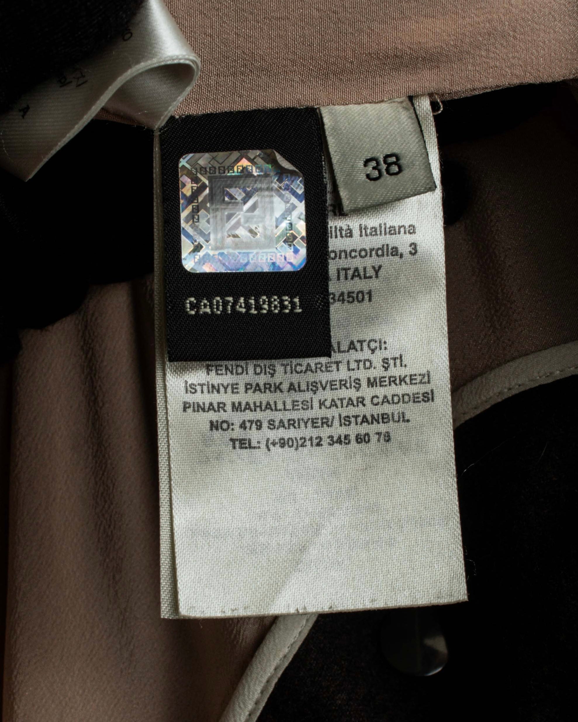 "FENDI" Double-breasted heavy duty wool flannel jacket