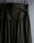 "SUPPORT SURFACE" Belted gather design flare long skirt