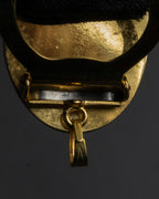 "BALMAIN" Abstract line motif scarf clip pendant