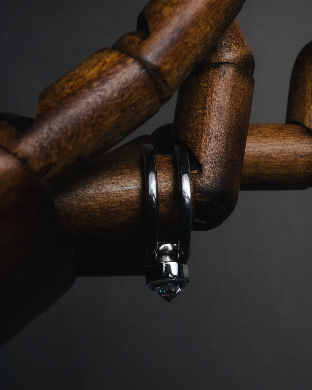 "Christian Dior" 00’s industrial solitaire crystal signet ring