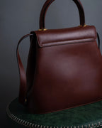 "Salvatore Ferragamo" Coin motif metal design leather hand bag