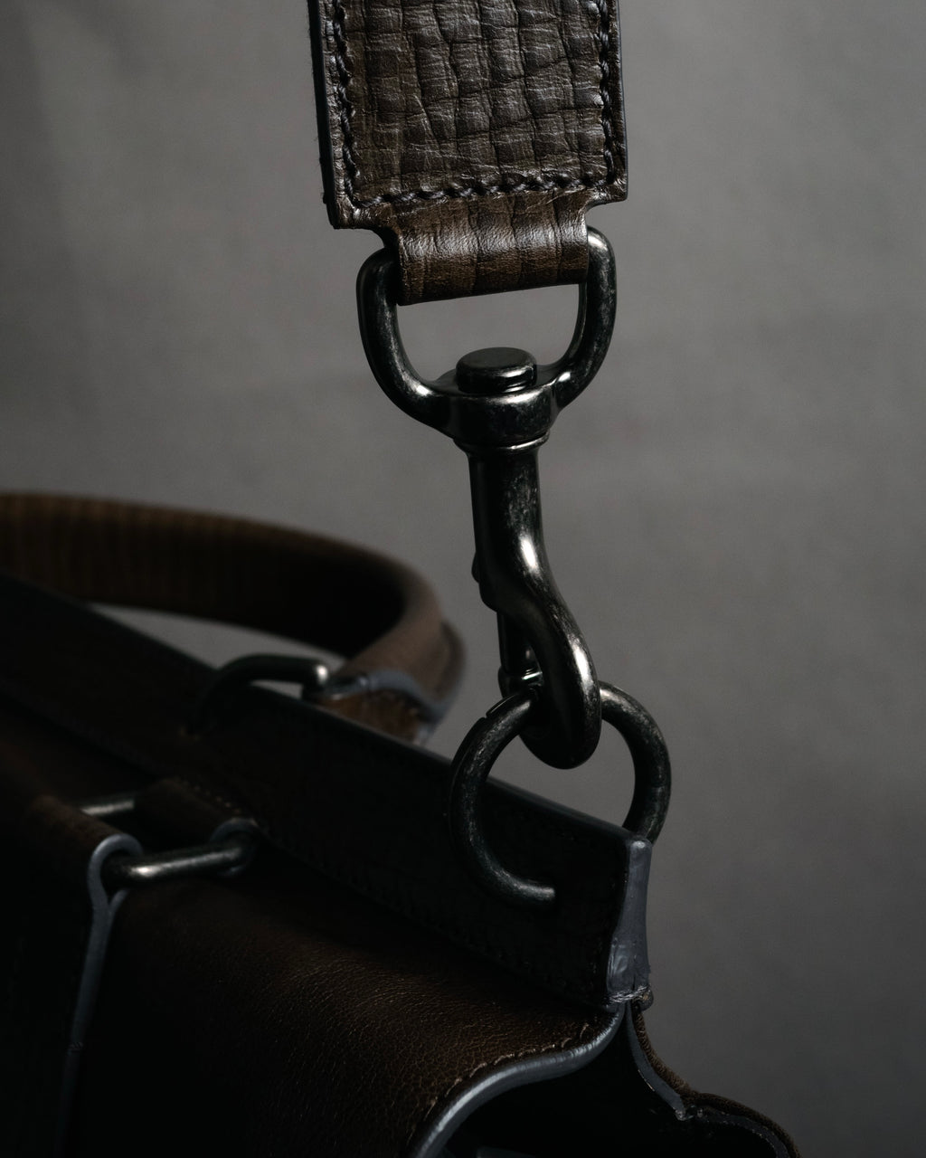 "DOLCE & GABBANA" 00’s-10’s Grained leather canvas-lined satchel bag