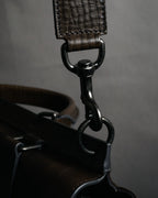 "DOLCE & GABBANA" 00’s-10’s Grained leather canvas-lined satchel bag