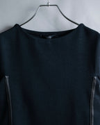 "GUCCI" Leather piping design box sleeve T-shirt