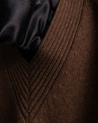 "HERMES" 100% cashmere V neck design knit