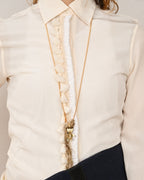 LOEWE by Jonathan Anderson/ Front Rope Trim Designed Dress Shirt Ivory