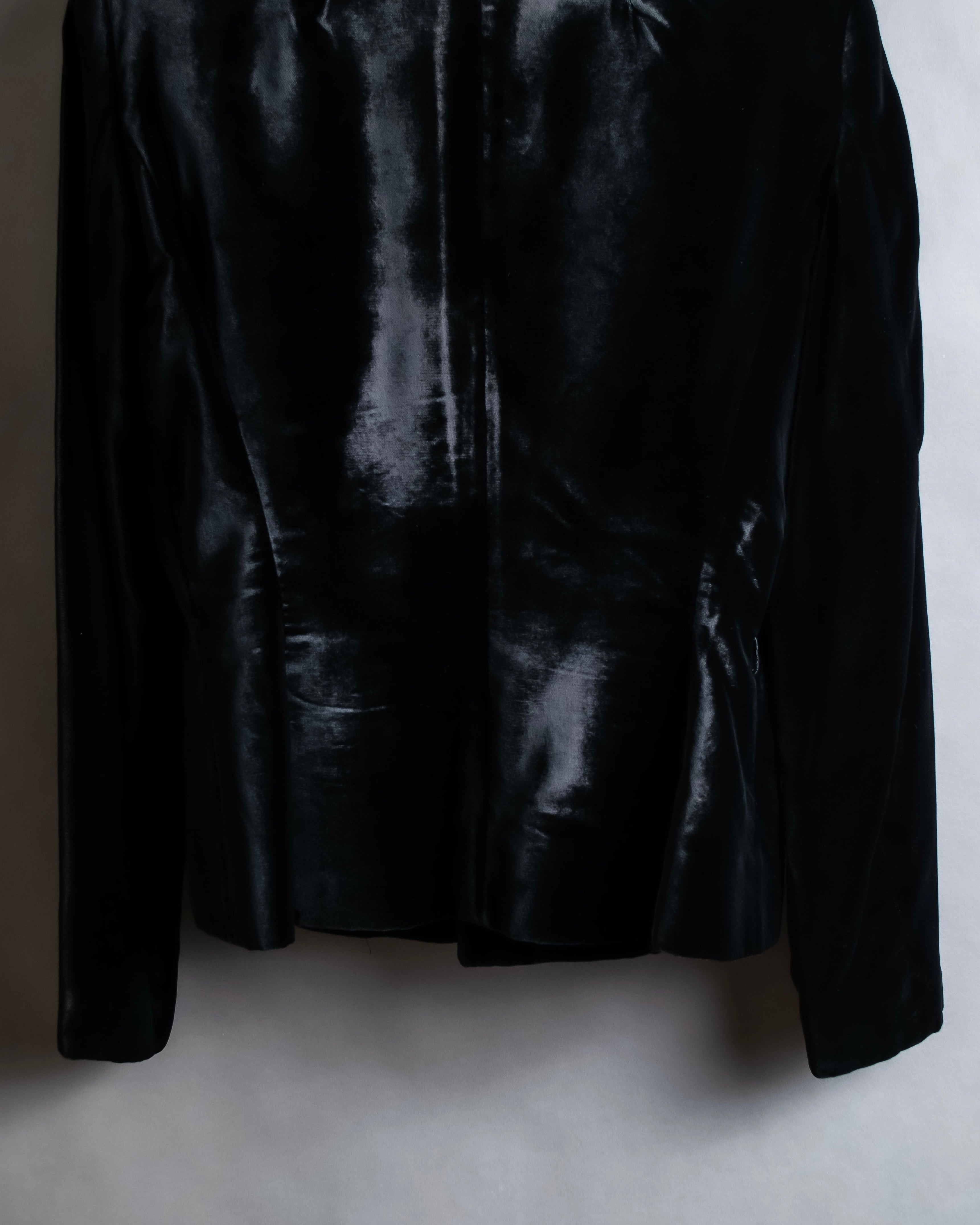 "GUCCI" Velvet shaped shawl collar tailored jacket