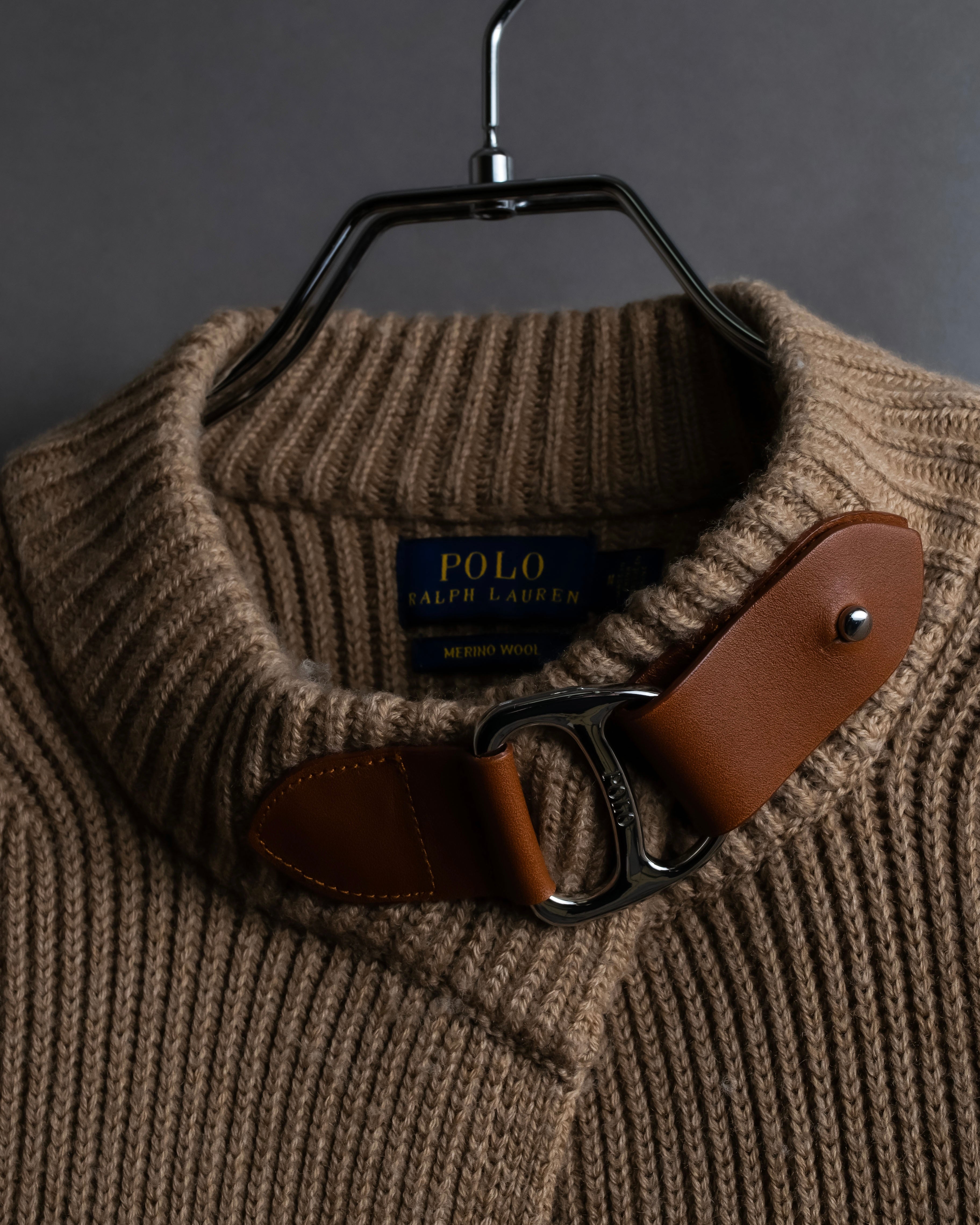 "POLO Ralph Lauren" Buckle closure design ribbed cardigan
