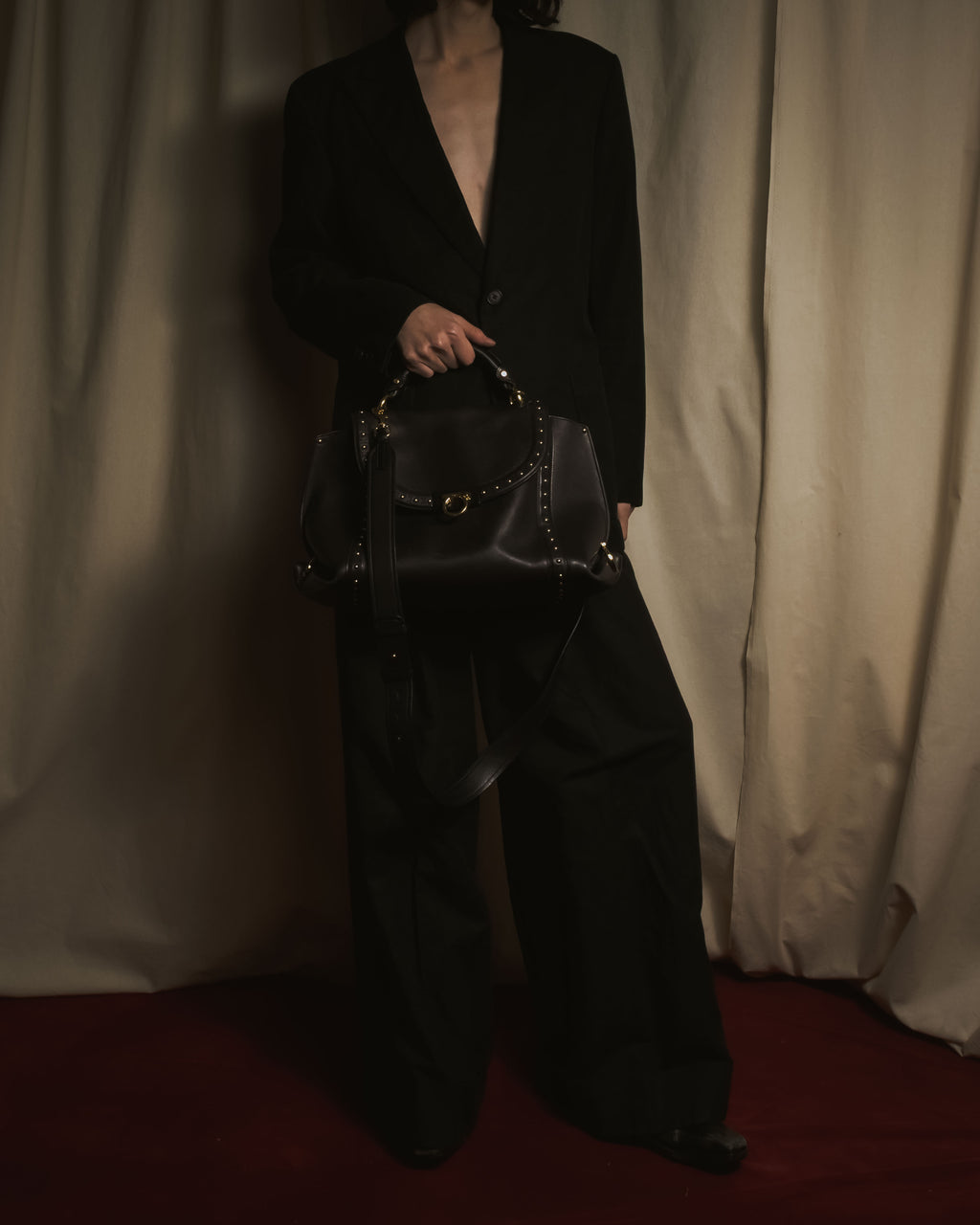 "Salvatore Ferragamo" 铆钉 Gancini 手提包