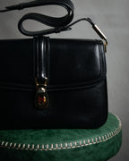 "GUCCI" 70’s boutique push lock box calf shoulder bag