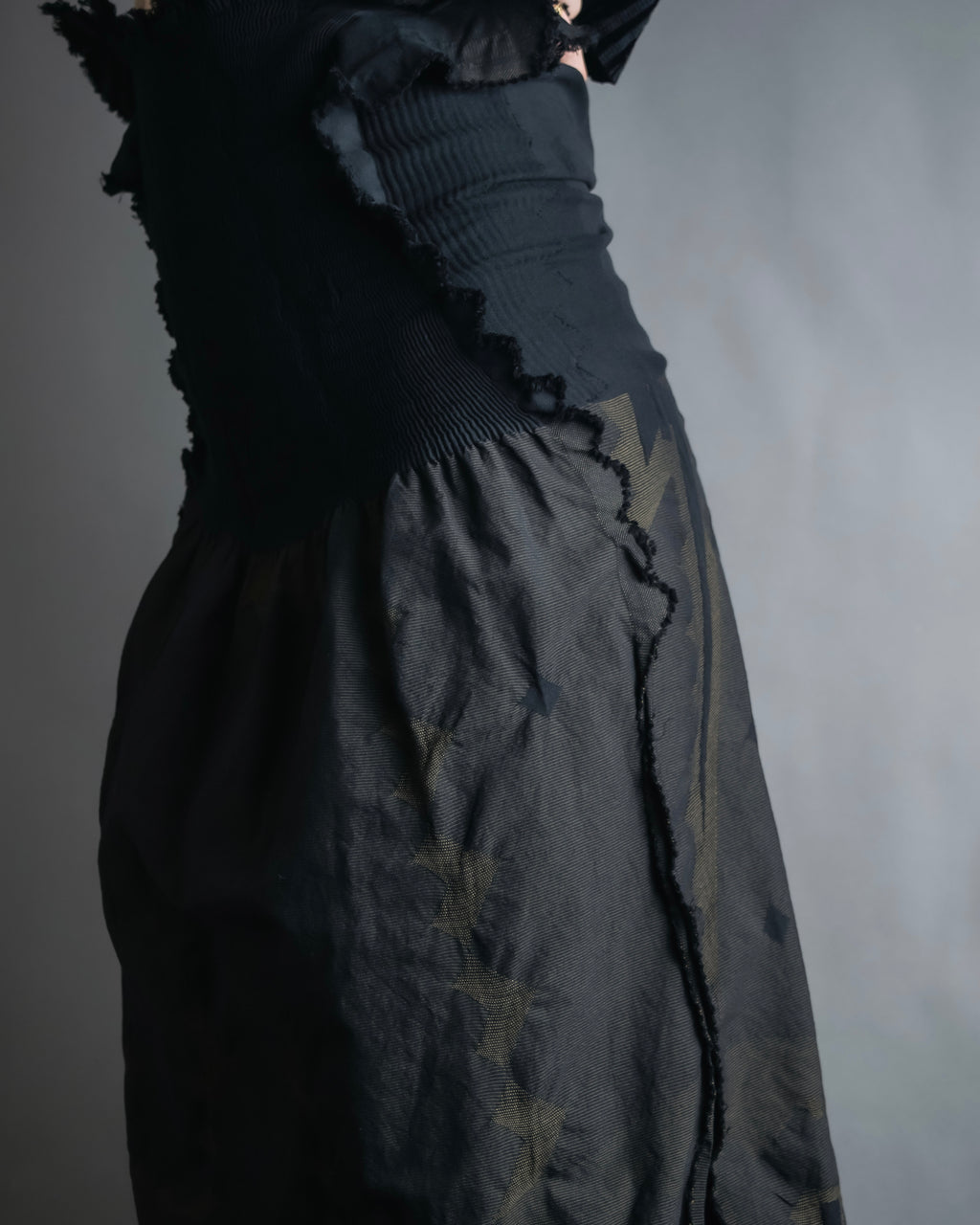 "A-POC" Wrap design high slit skirt