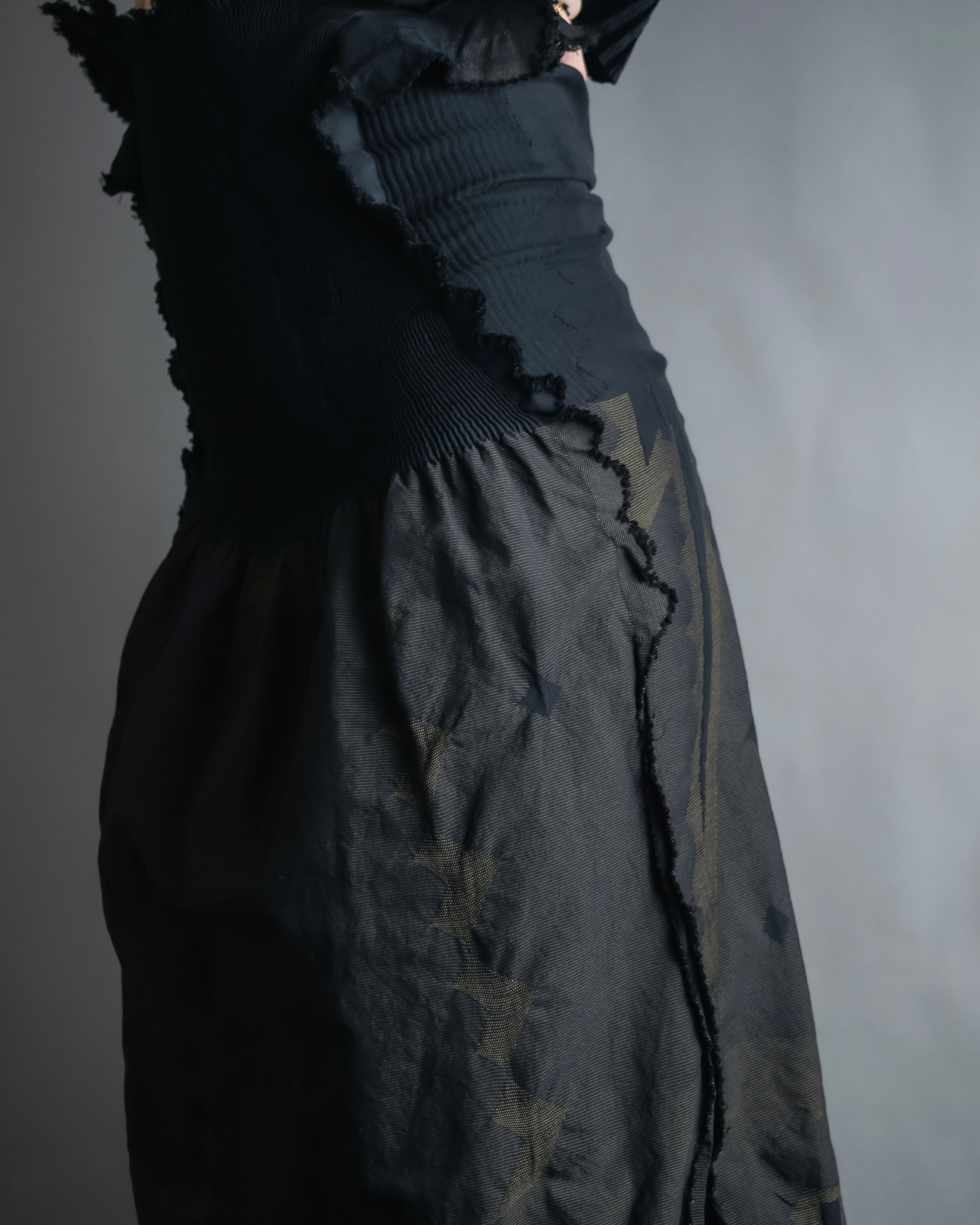 "A-POC" Wrap design high slit skirt