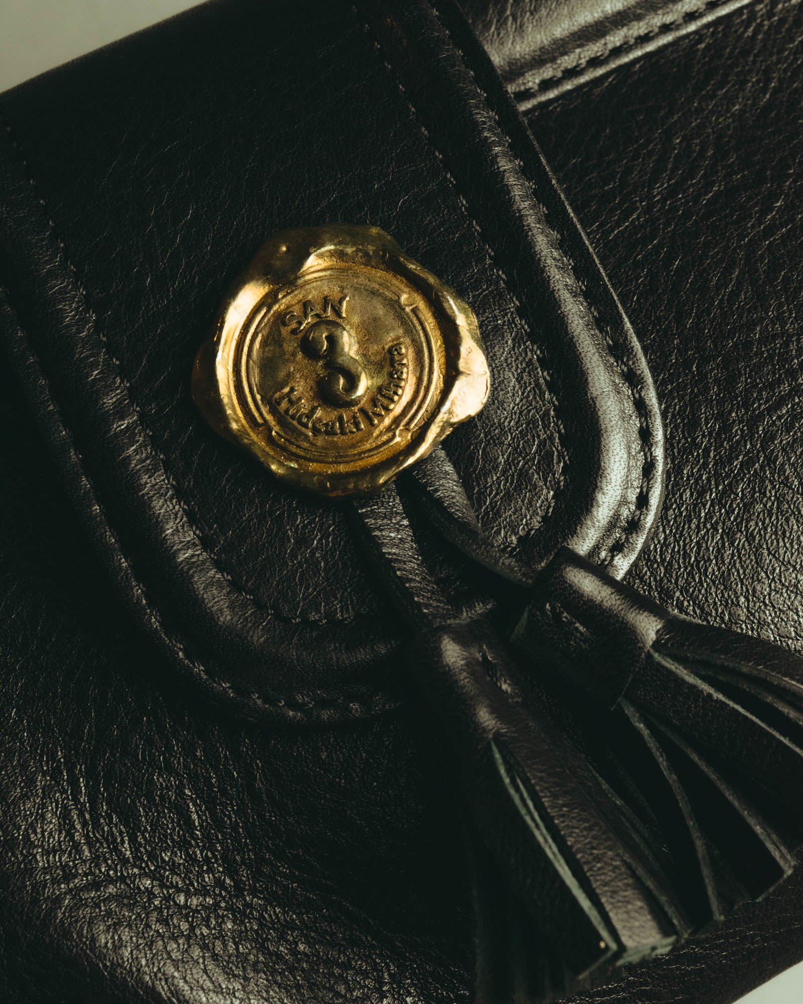 “SAN HIDEAKI MIHARA” 2000’s-2010’s black leather chain shoulder bag