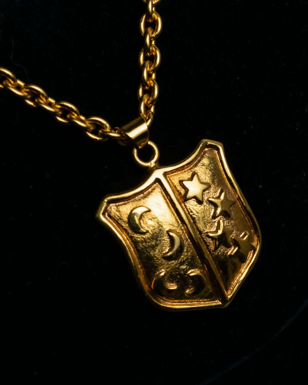 "CELINE" Moon & star top motif gold necklace