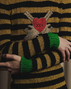 Suéter de punto con emblema de lurex a rayas 17-18aw de GUCCI