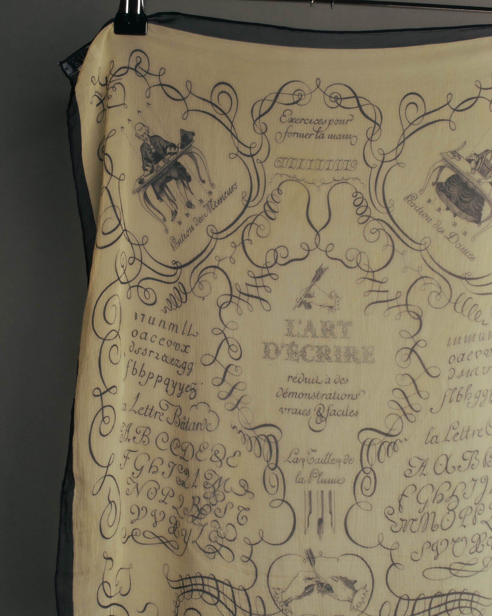 "Hermès" 80's-90's Sheer silk chiffon scarf