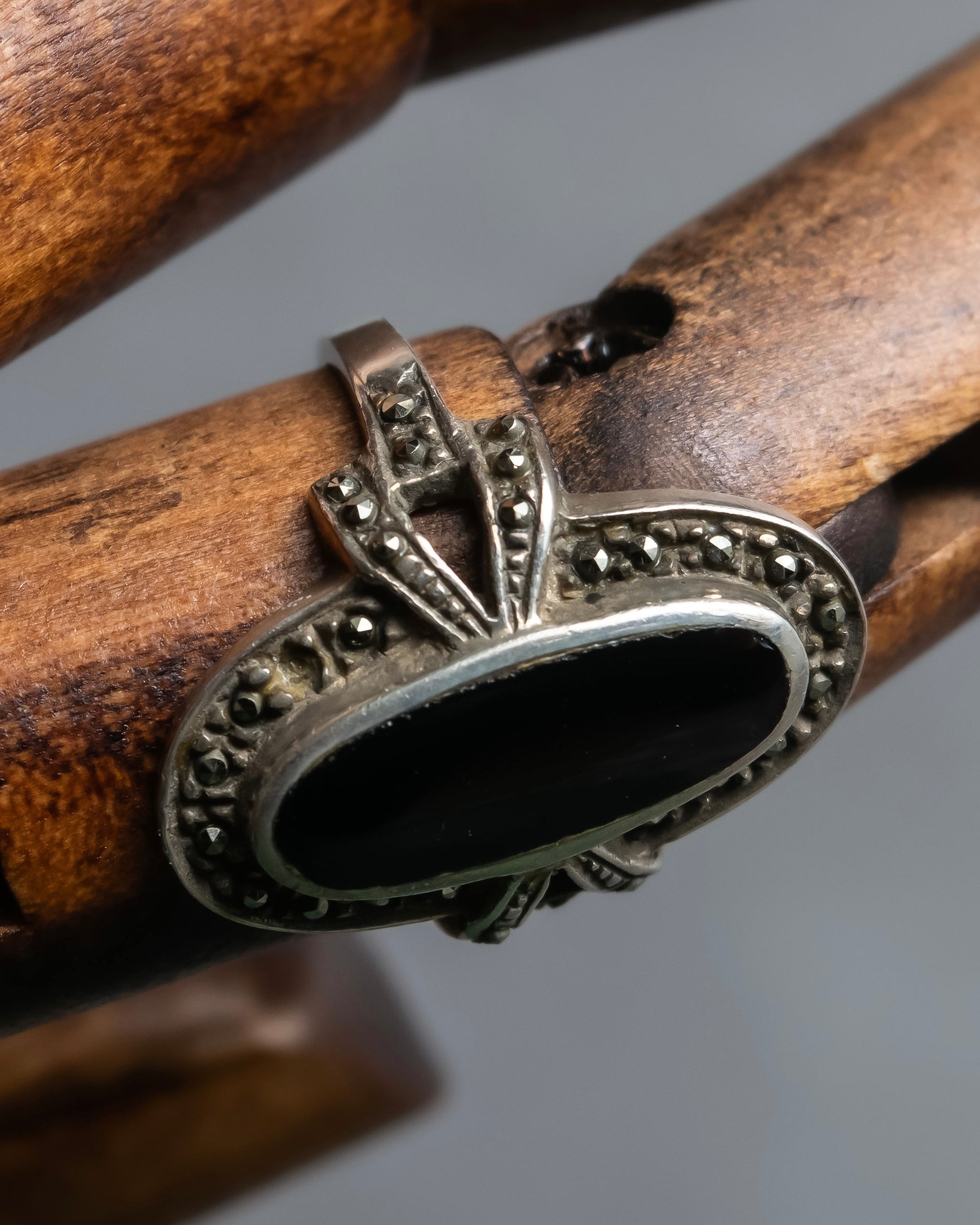 "GEORG JENSEN" Silver925 Onyx motif ring