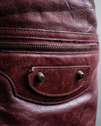 “BALENCIAGA” The Day leather one shoulder bag (burgundy)