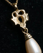 "Christian Dior" Pearl bijou gold chain necklace