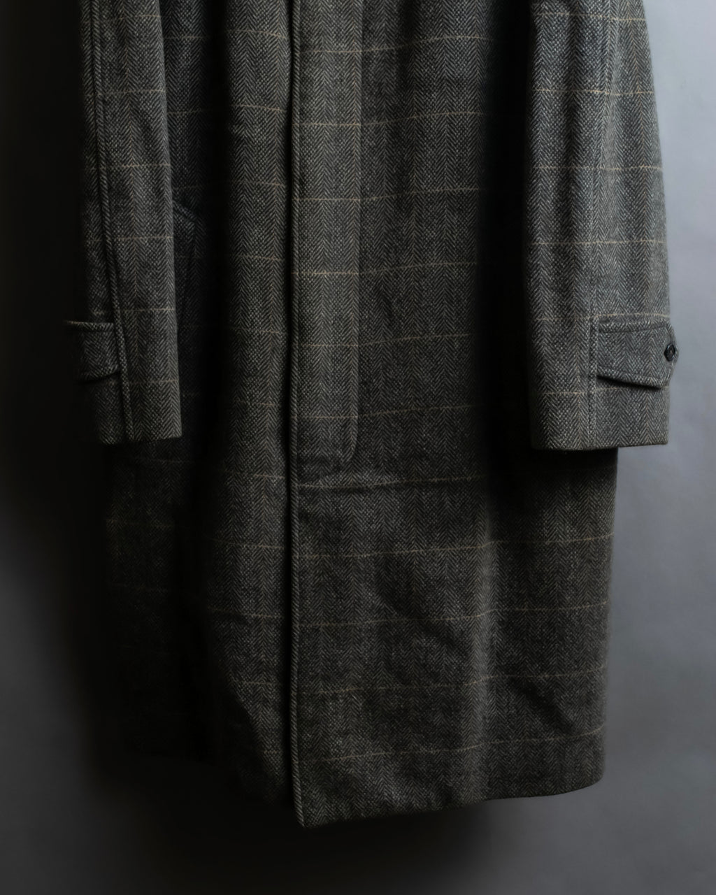 "BURBERRYS" Fine check pattern herringbone coat
