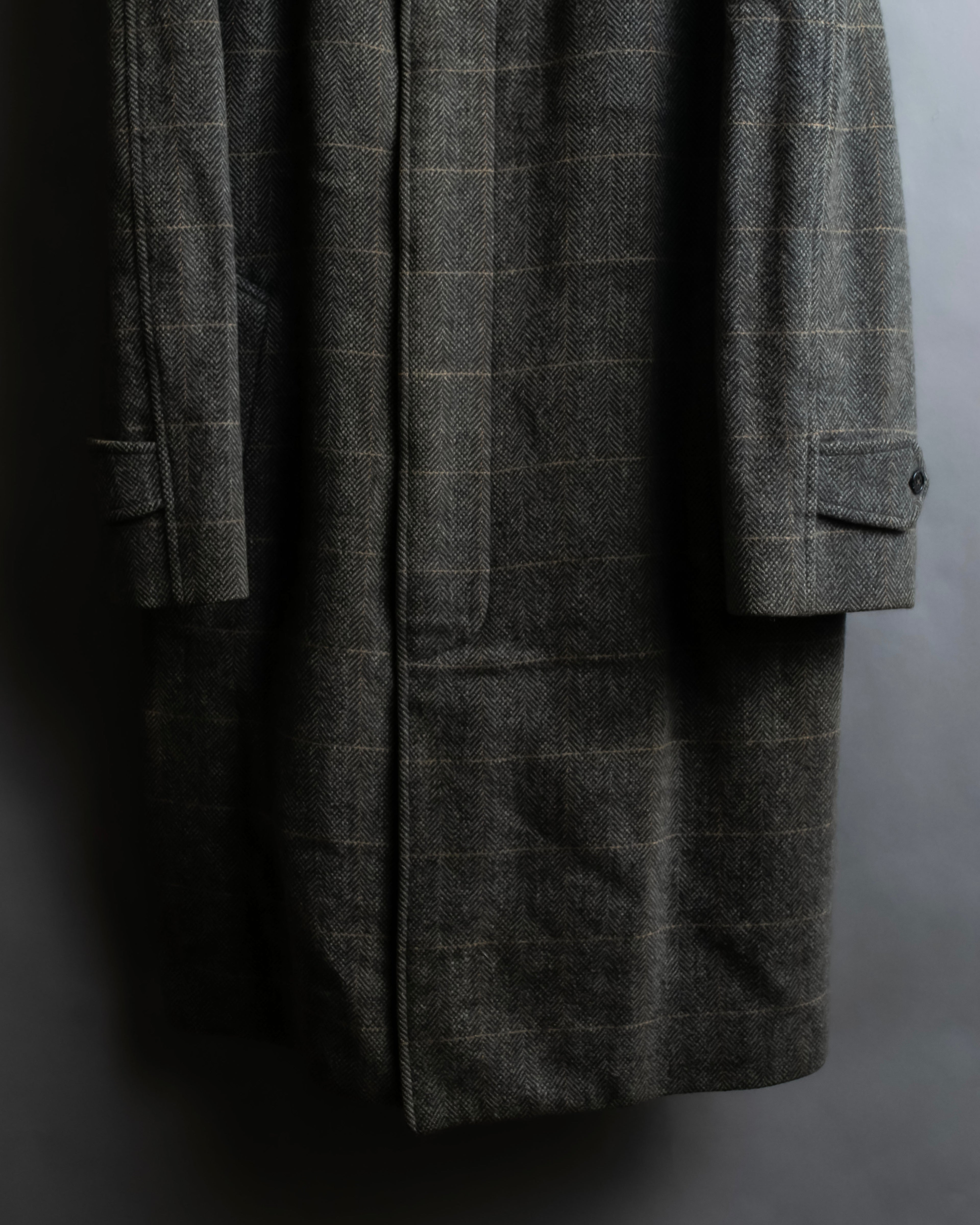"BURBERRYS" Fine check pattern herringbone coat