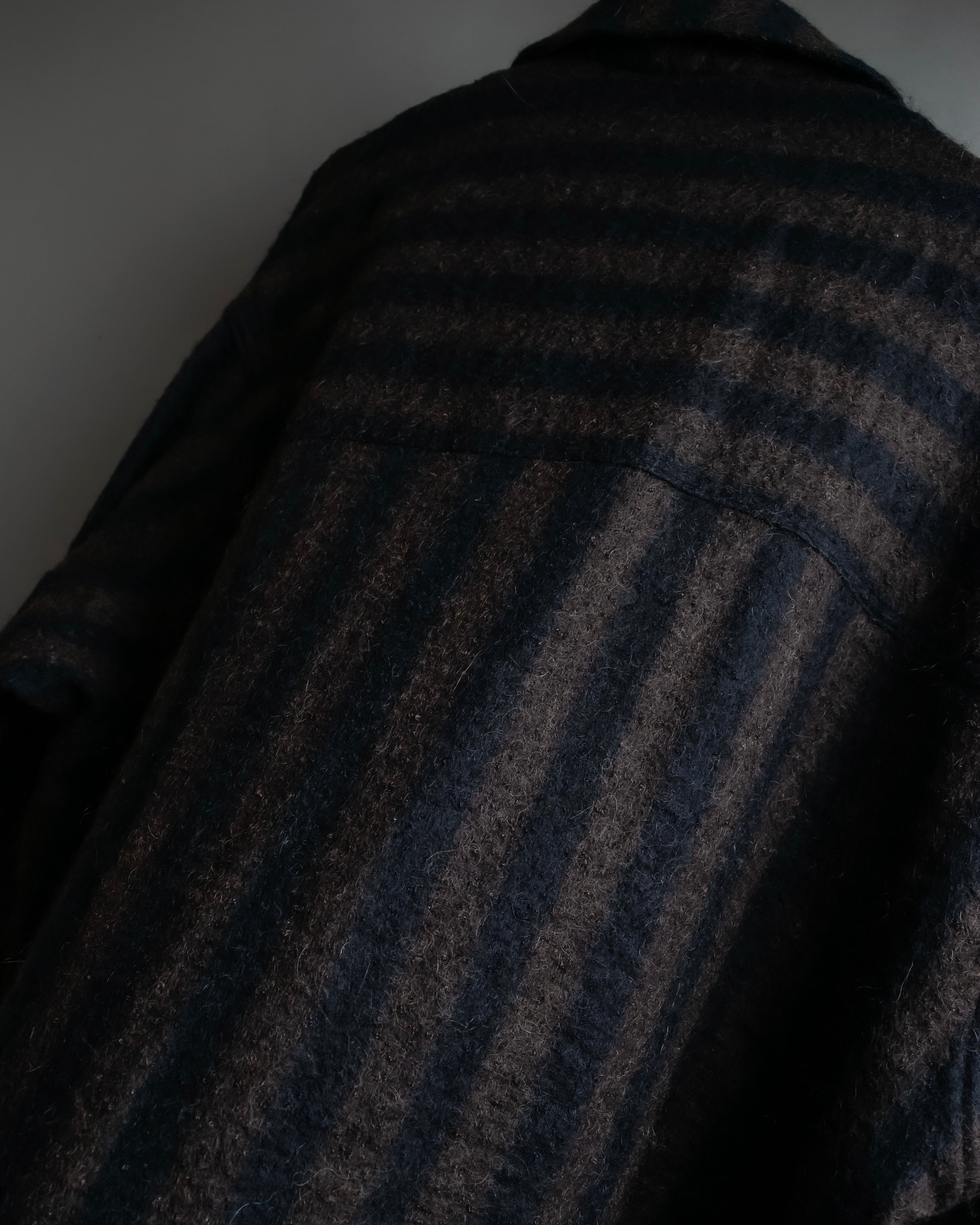 "FENDI" Pecan stripe pattern A-line silhouette coat