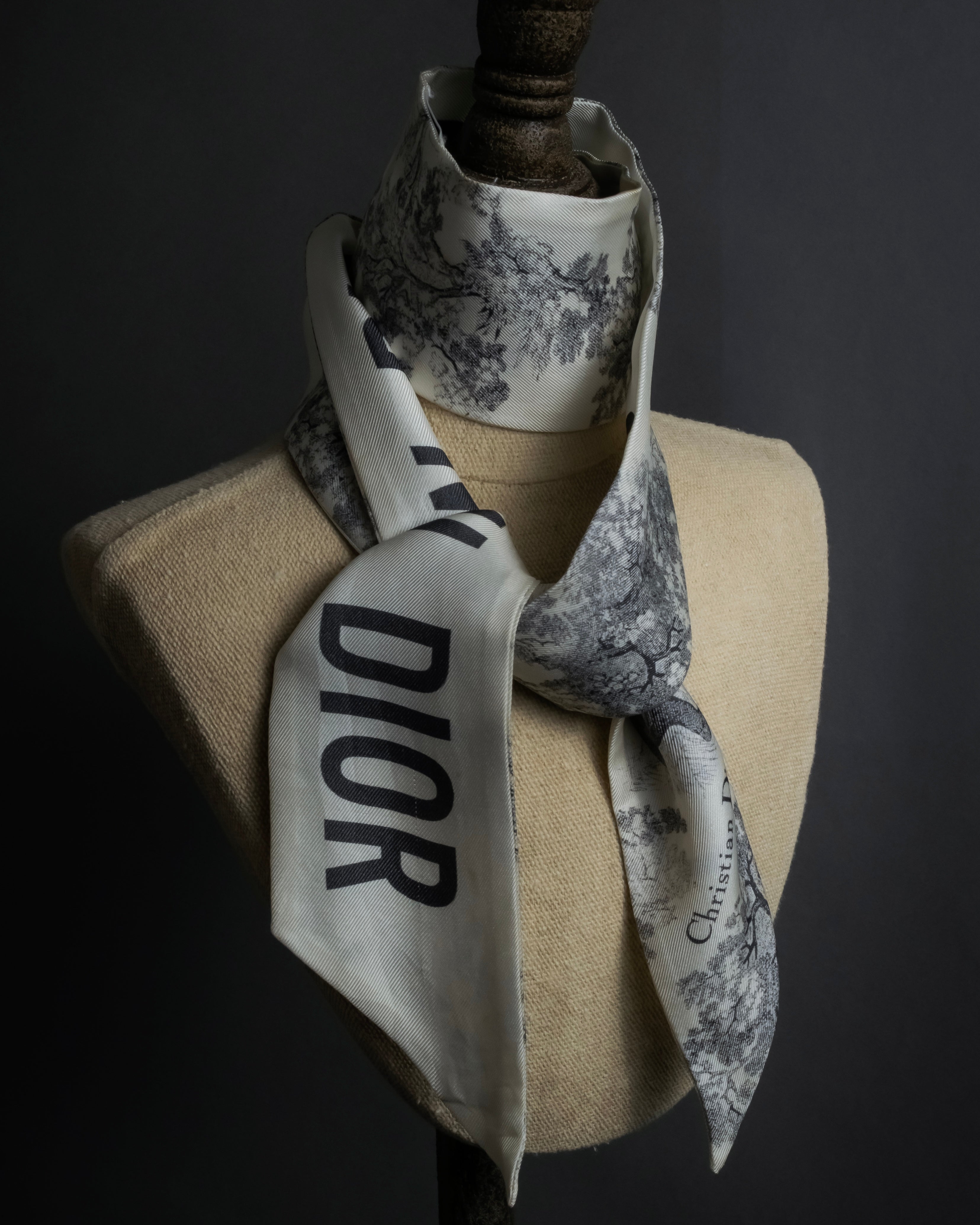 -MOOD Christmas Collection-
"Dior" Maria Grazia Chiuri Toile de Jouy motif silk scarf