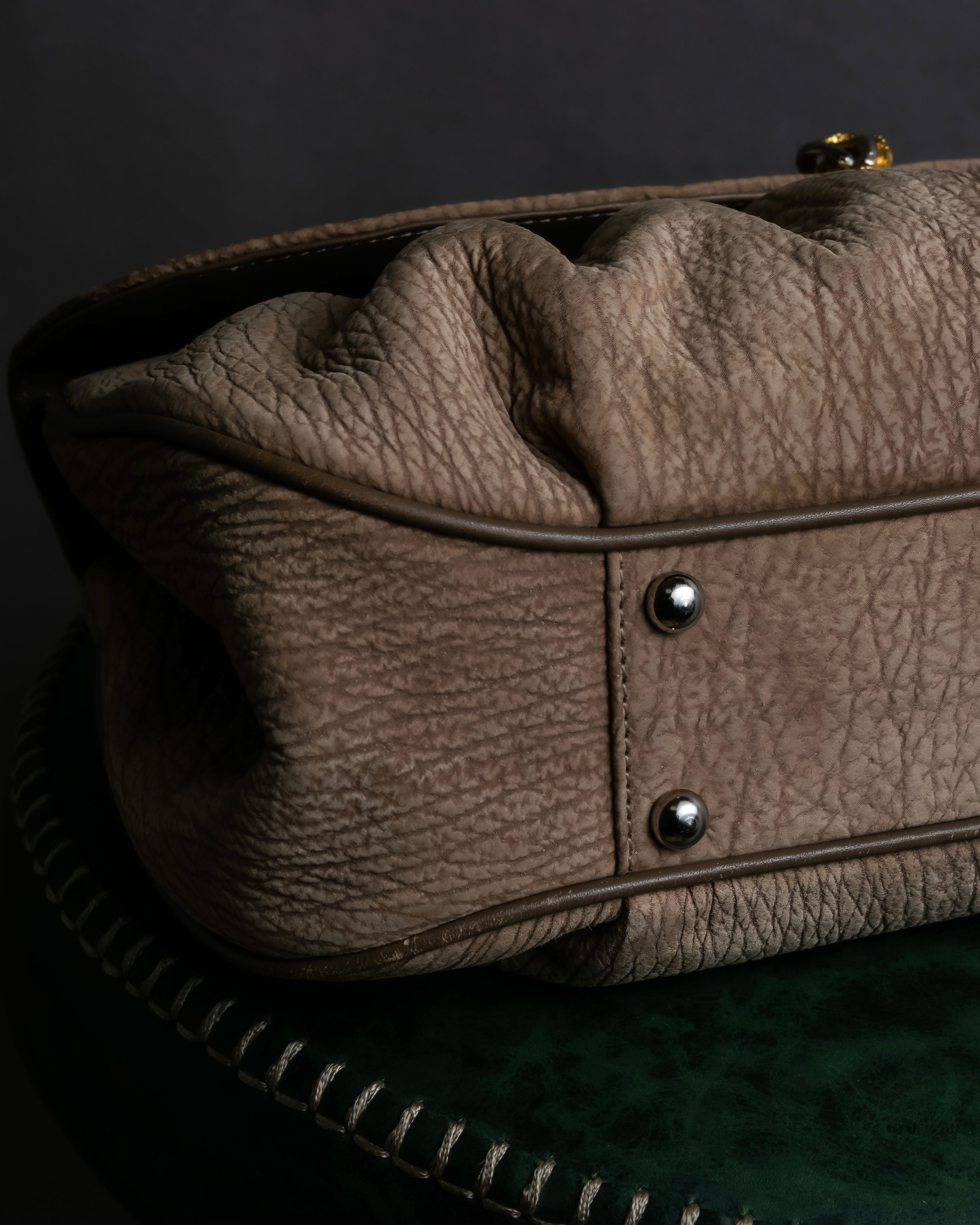 "LUCE SAINT-CLAR" Special textured leather one-handle bag
