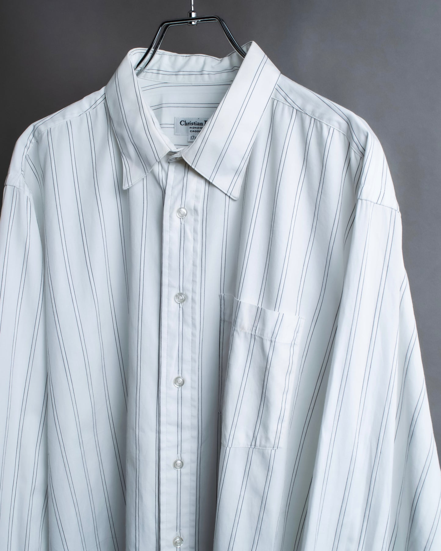 "Christian Dior" Double stripe pattern oversized shirt