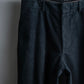 "HERMES" Leather trimmed design tapered pants