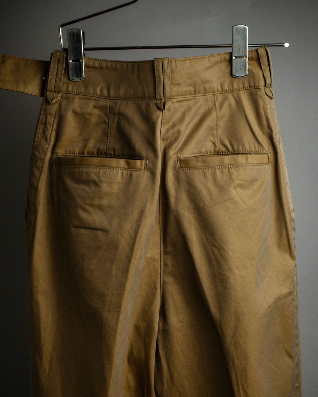 "Acne Studios" Belted design cotton twill high-waisted pants