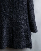 "Valentino Garavani" Fur collar boucle wool mid-length coat