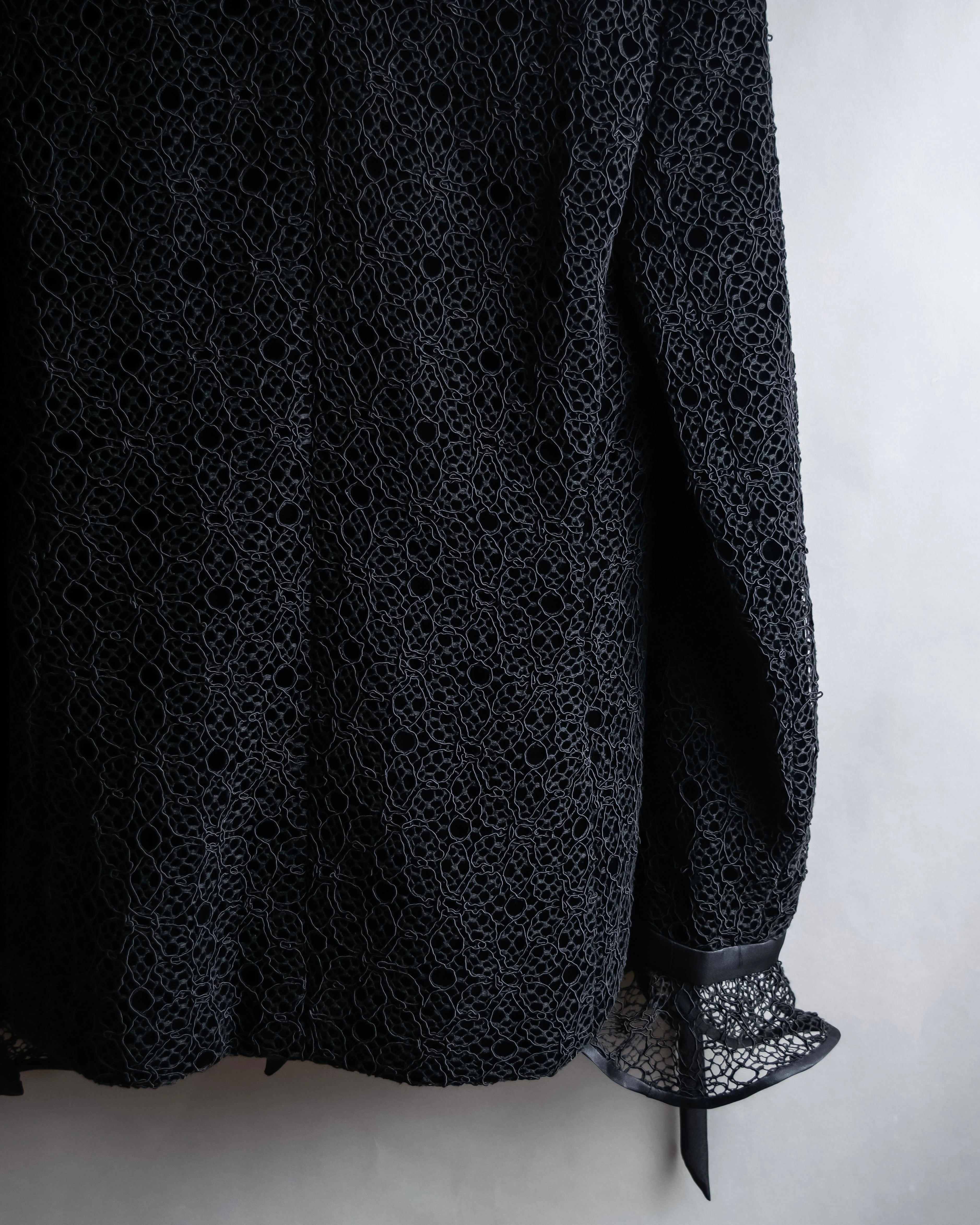 "JEAN-LOUIS SCHERRER" Lace frill design ribbon attached jacket