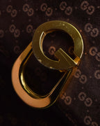 "GUCCI" 70's Embossed suede flap shoulder bag