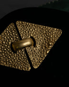 "YVES SAINT LAURENT" Granular texture diamond gold brooch