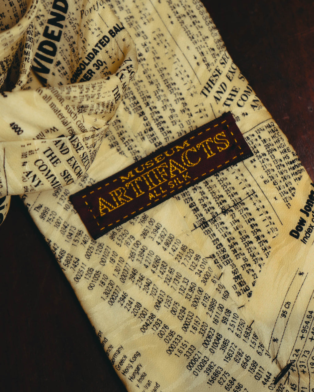 -MOOD MILLÉSIMES- 90’s-00’s financial newspaper print silk tie